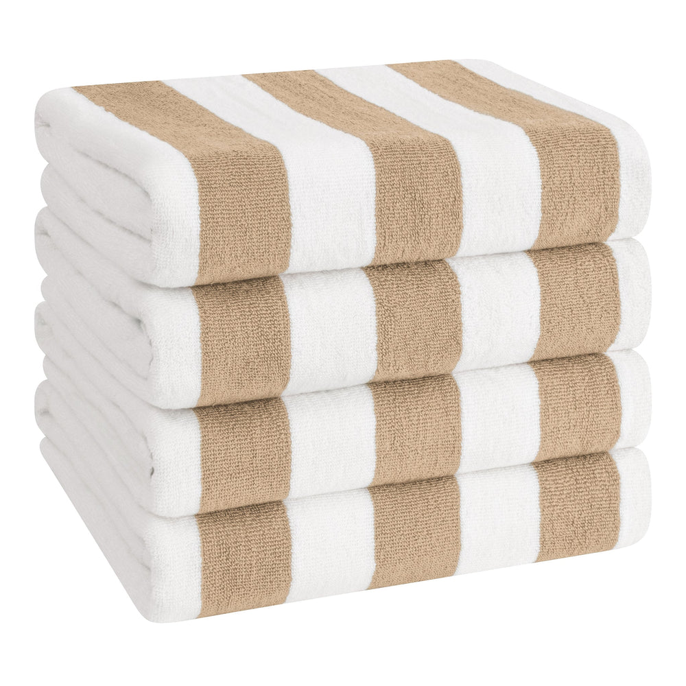 Cabana Striped Cotton Beach Towels 4 Pack - Quahog Bay Bedding