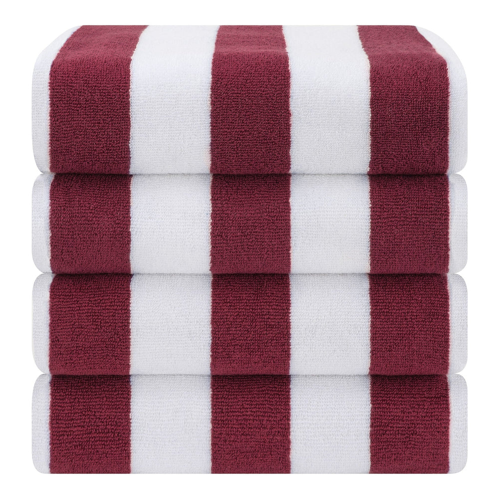 Cabana Striped Cotton Beach Towels 4 Pack - Quahog Bay Bedding