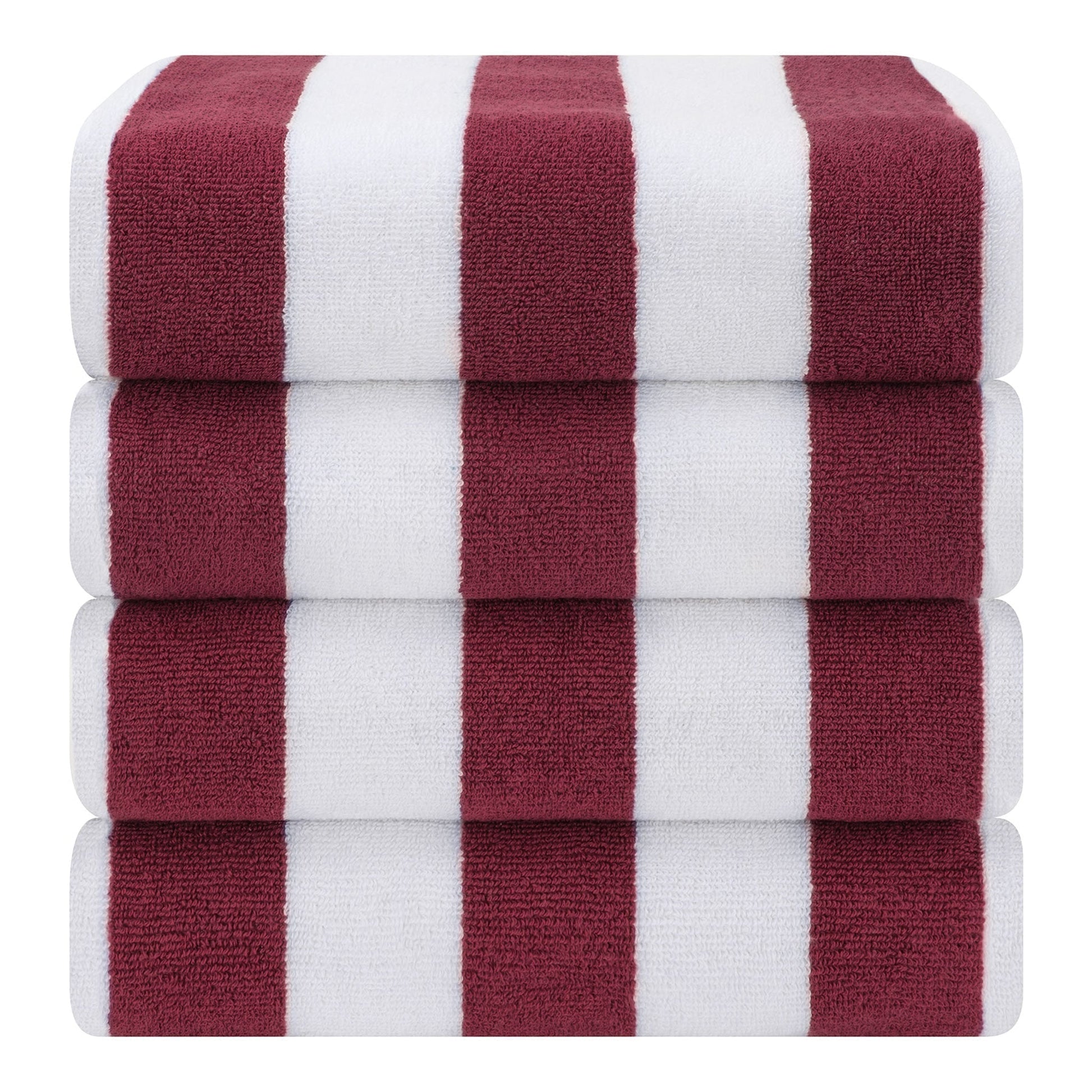 Cabana Striped Cotton Beach Towels 4 Pack - Quahog Bay Bedding