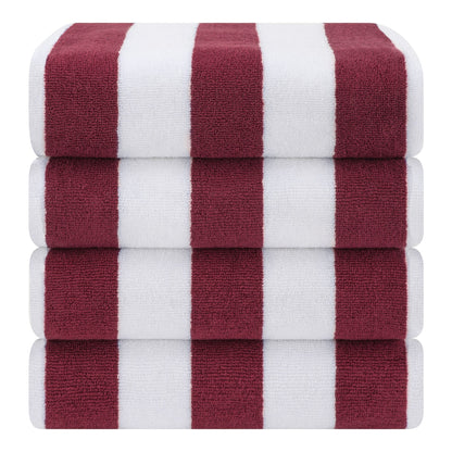 Cabana Striped Cotton Beach Towels 4 Pack - Quahog Bay Bedding