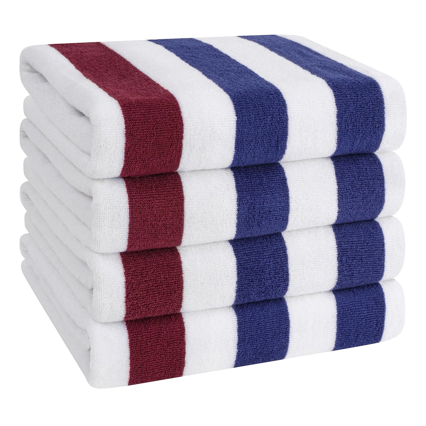 Cabana Striped Cotton Beach Towels 4 Pack - Quahog Bay Bedding