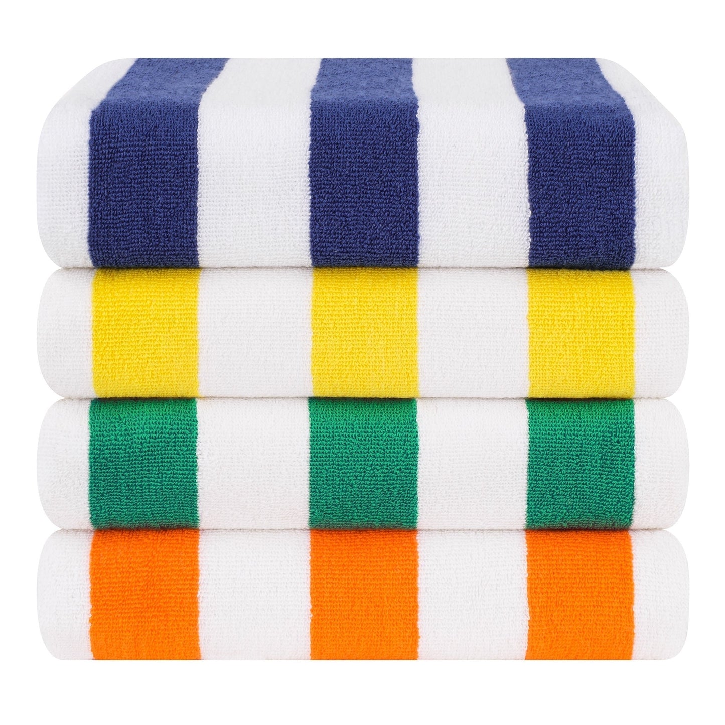 Cabana Striped Cotton Beach Towels 4 Pack - Quahog Bay Bedding