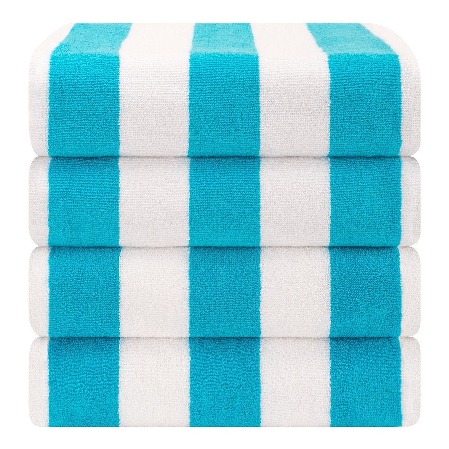 Cabana Striped Cotton Beach Towels 4 Pack - Quahog Bay Bedding