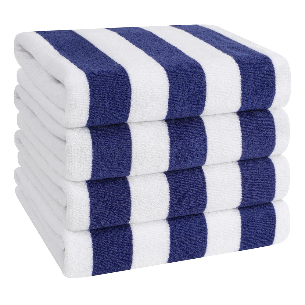Cabana Striped Cotton Beach Towels 4 Pack - Quahog Bay Bedding