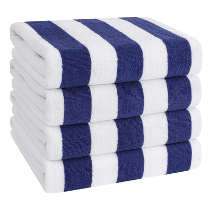 Cabana Striped Cotton Beach Towels 4 Pack - Quahog Bay Bedding