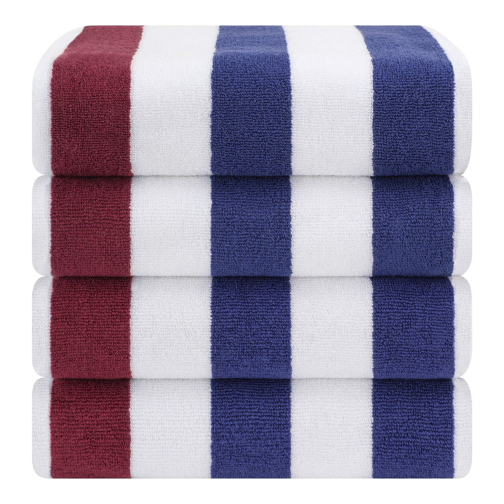 Cabana Striped Cotton Beach Towels 4 Pack - Quahog Bay Bedding