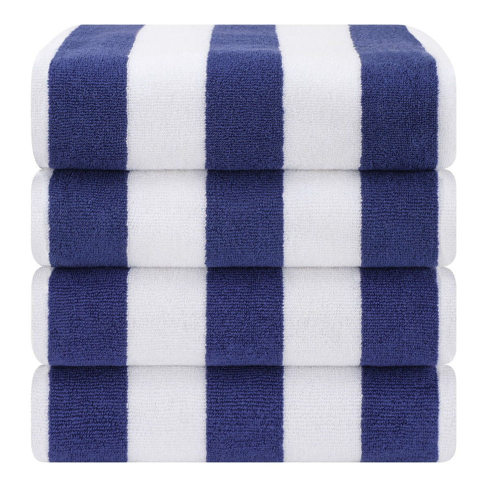 Cabana Striped Cotton Beach Towels 4 Pack - Quahog Bay Bedding
