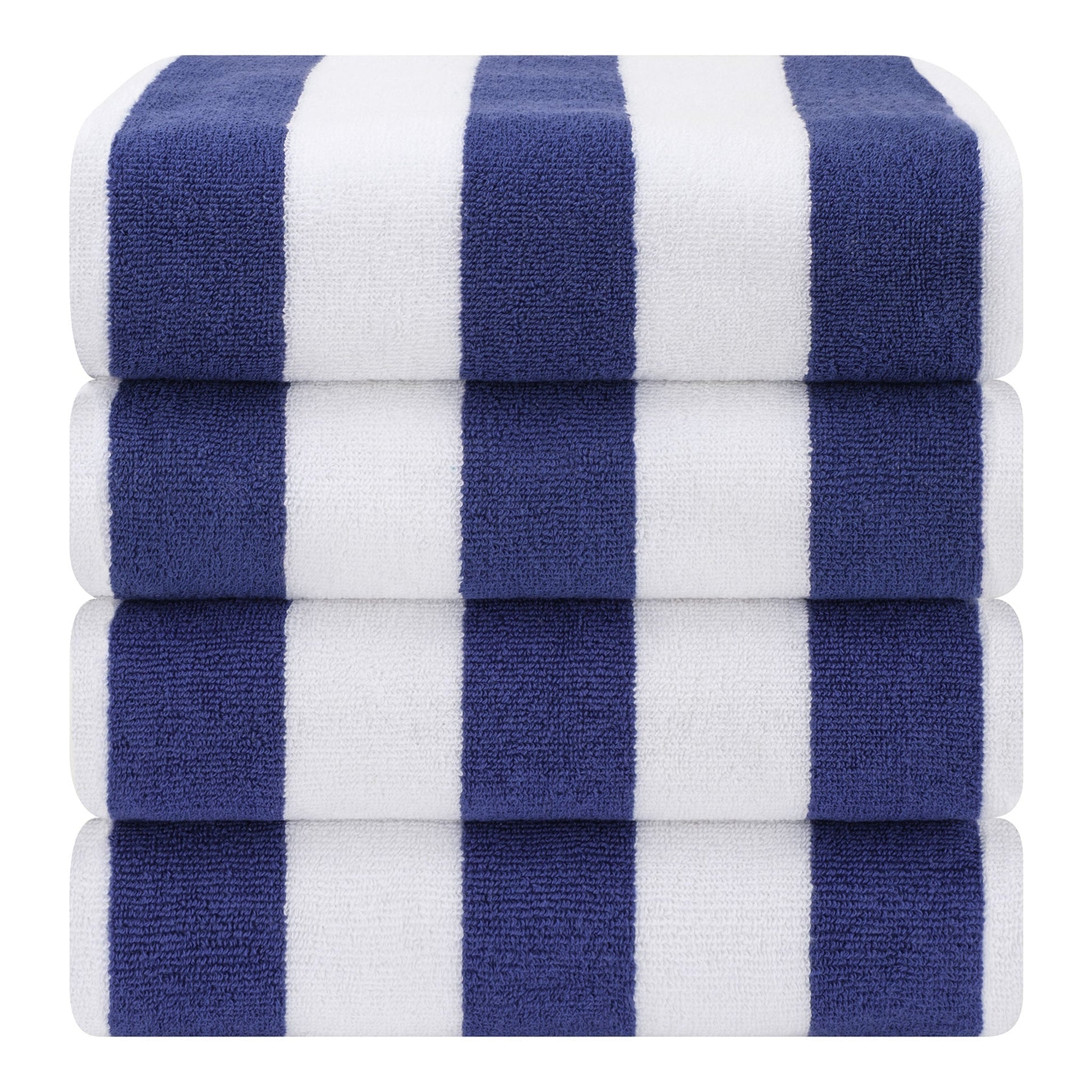 Cabana Striped Cotton Beach Towels 4 Pack - Quahog Bay Bedding