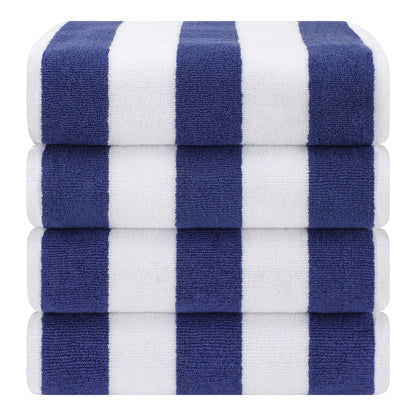 Cabana Striped Cotton Beach Towels 4 Pack - Quahog Bay Bedding