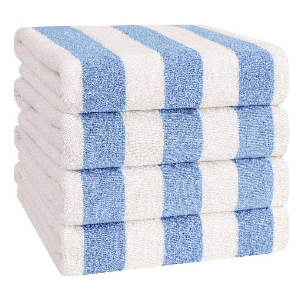 Cabana Striped Cotton Beach Towels 4 Pack - Quahog Bay Bedding