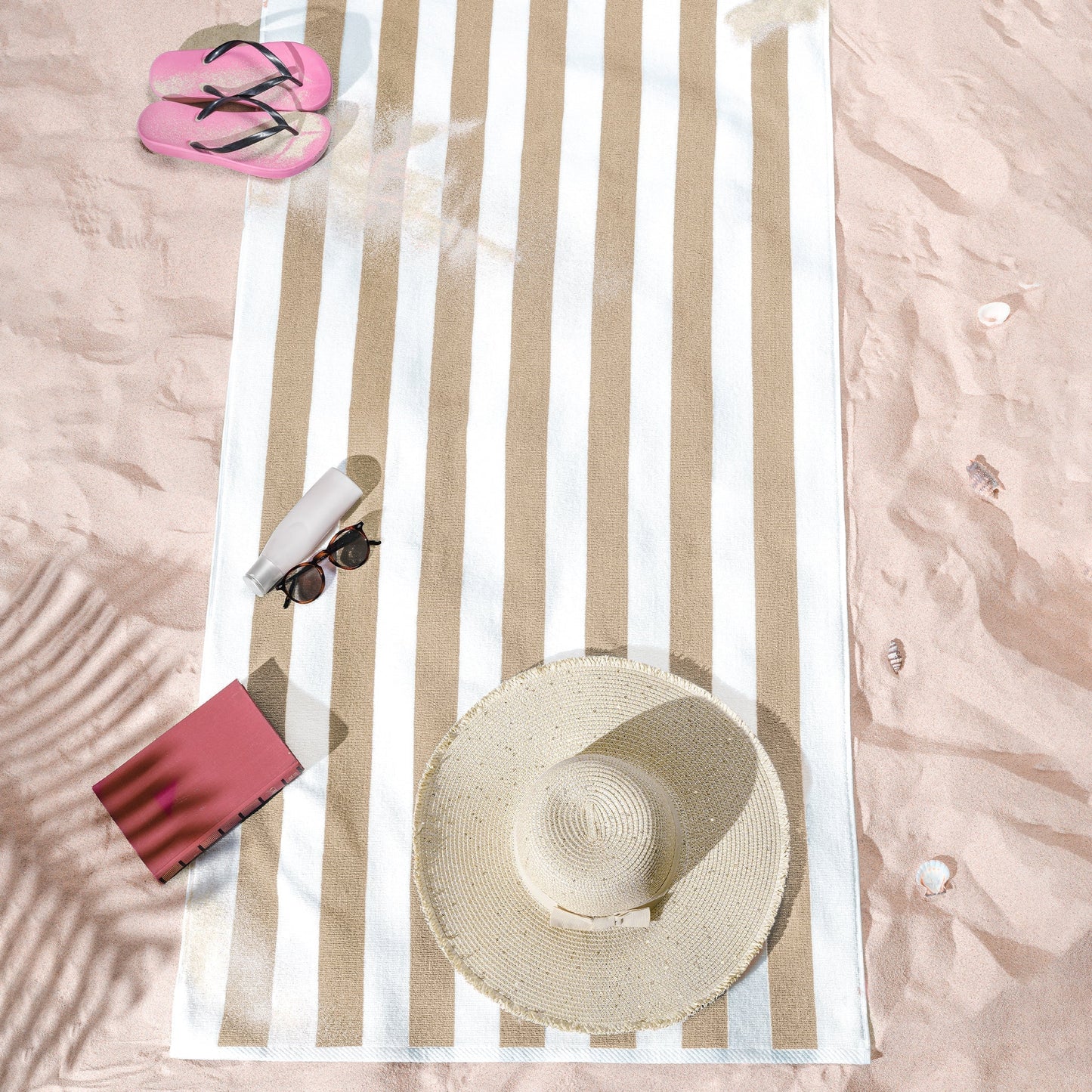 Cabana Striped Cotton Beach Towels 4 Pack - Quahog Bay Bedding