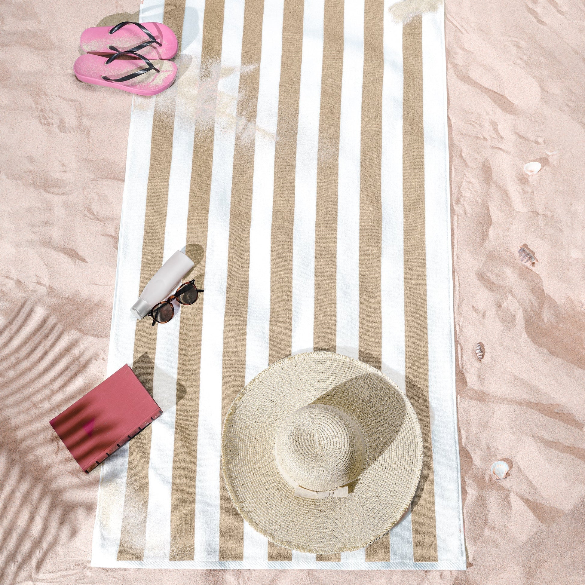 Cabana Striped Cotton Beach Towels 4 Pack - Quahog Bay Bedding