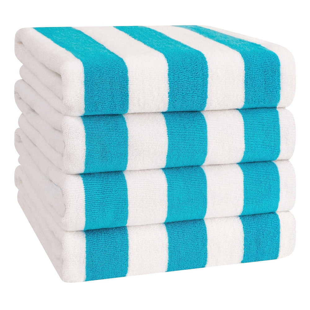 Cabana Striped Cotton Beach Towels 4 Pack - Quahog Bay Bedding