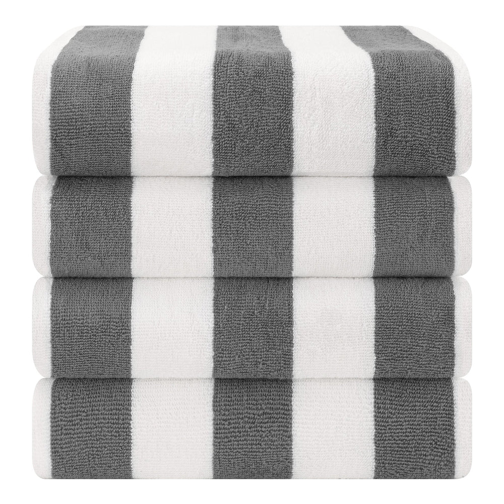 Cabana Striped Cotton Beach Towels 4 Pack - Quahog Bay Bedding