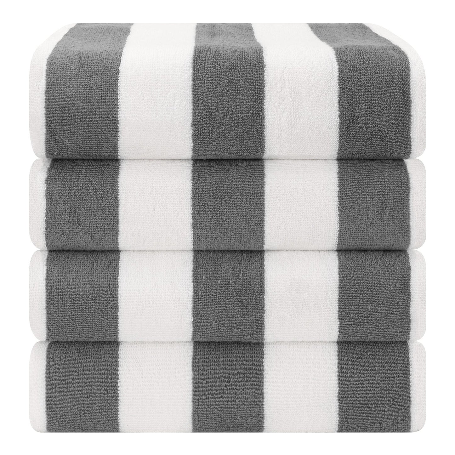 Cabana Striped Cotton Beach Towels 4 Pack - Quahog Bay Bedding