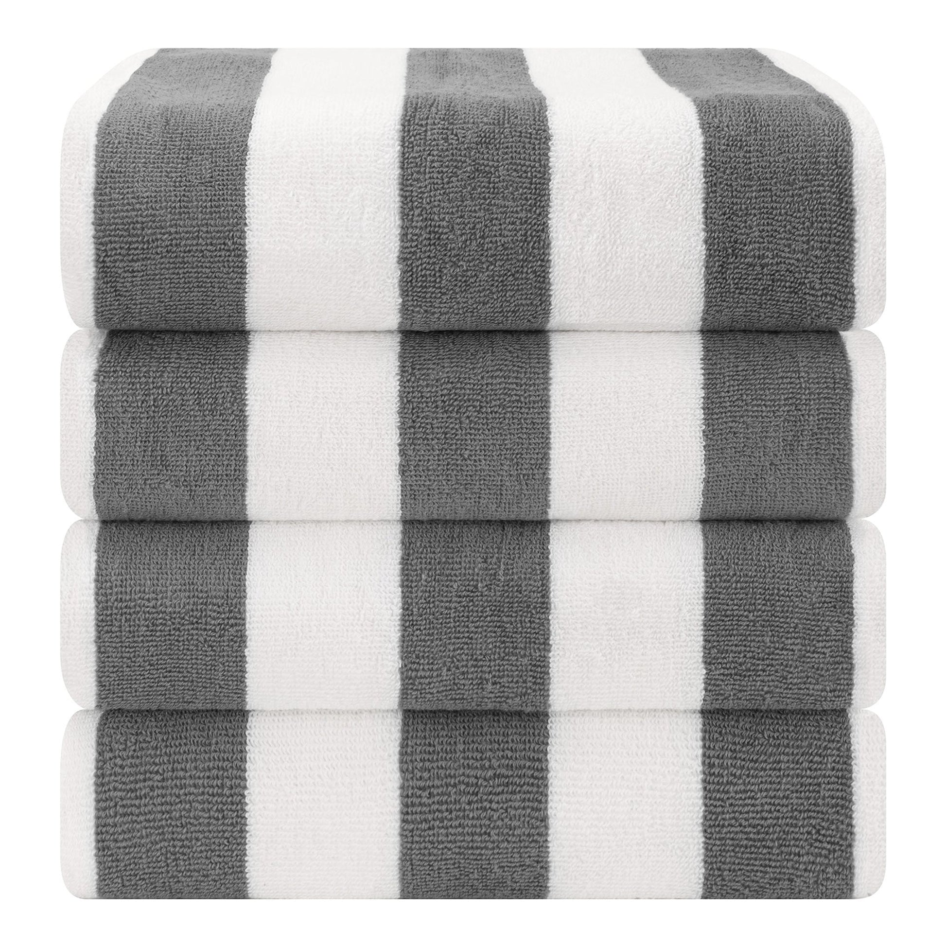 Cabana Striped Cotton Beach Towels 4 Pack - Quahog Bay Bedding