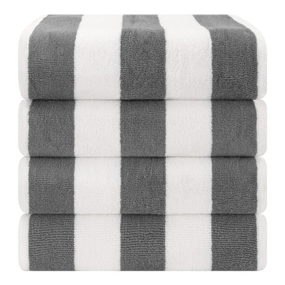 Cabana Striped Cotton Beach Towels 4 Pack - Quahog Bay Bedding