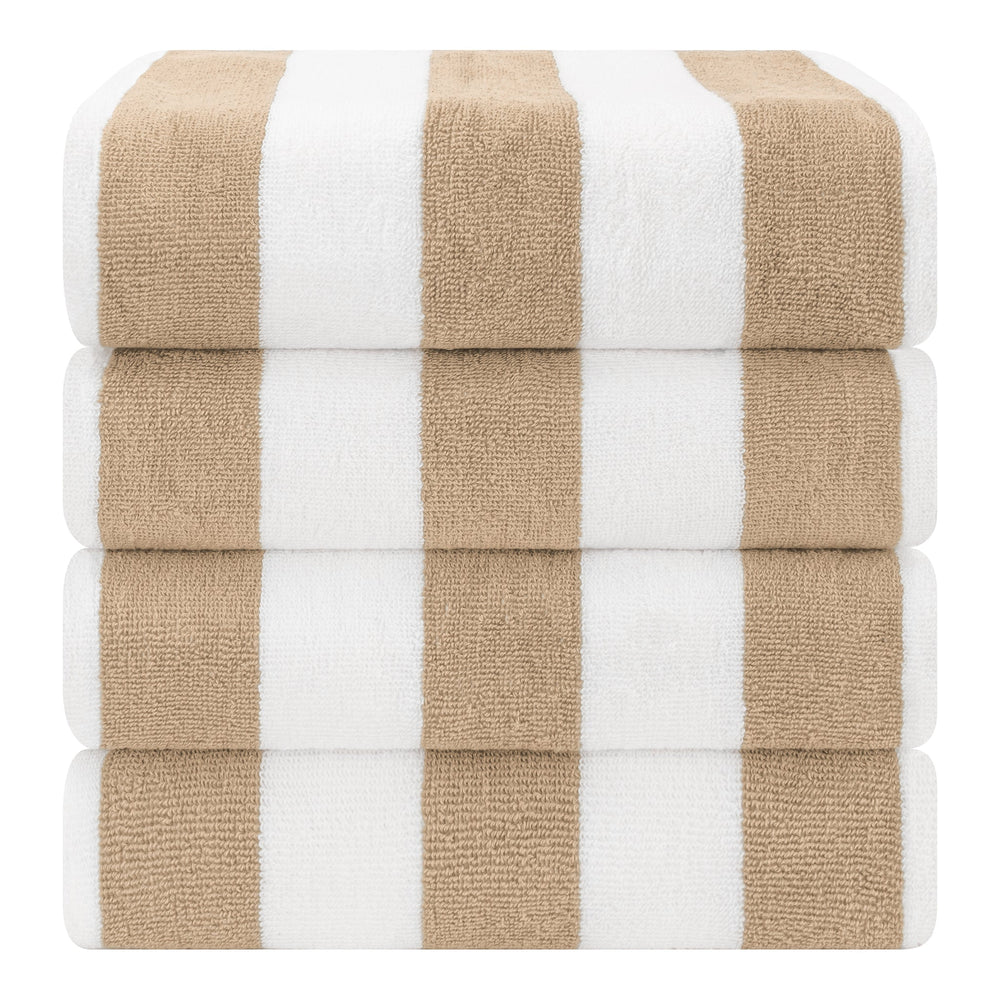 Cabana Striped Cotton Beach Towels 4 Pack - Quahog Bay Bedding