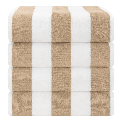 Cabana Striped Cotton Beach Towels 4 Pack - Quahog Bay Bedding