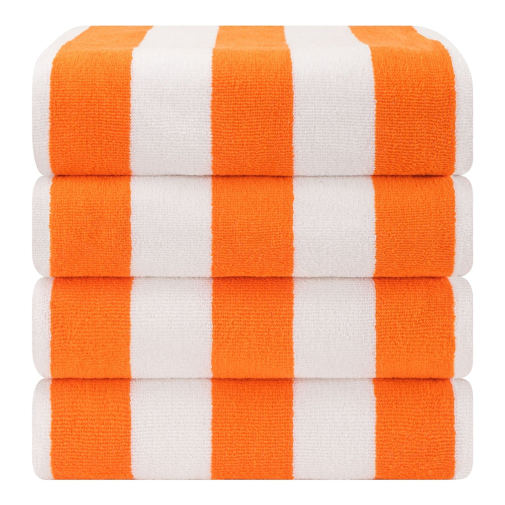 Cabana Striped Cotton Beach Towels 4 Pack - Quahog Bay Bedding