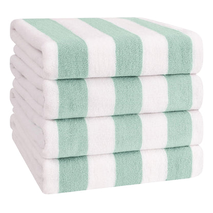 Cabana Striped Cotton Beach Towels 4 Pack - Quahog Bay Bedding