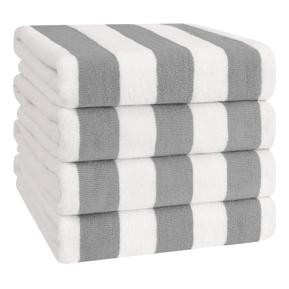 Cabana Striped Cotton Beach Towels 4 Pack - Quahog Bay Bedding