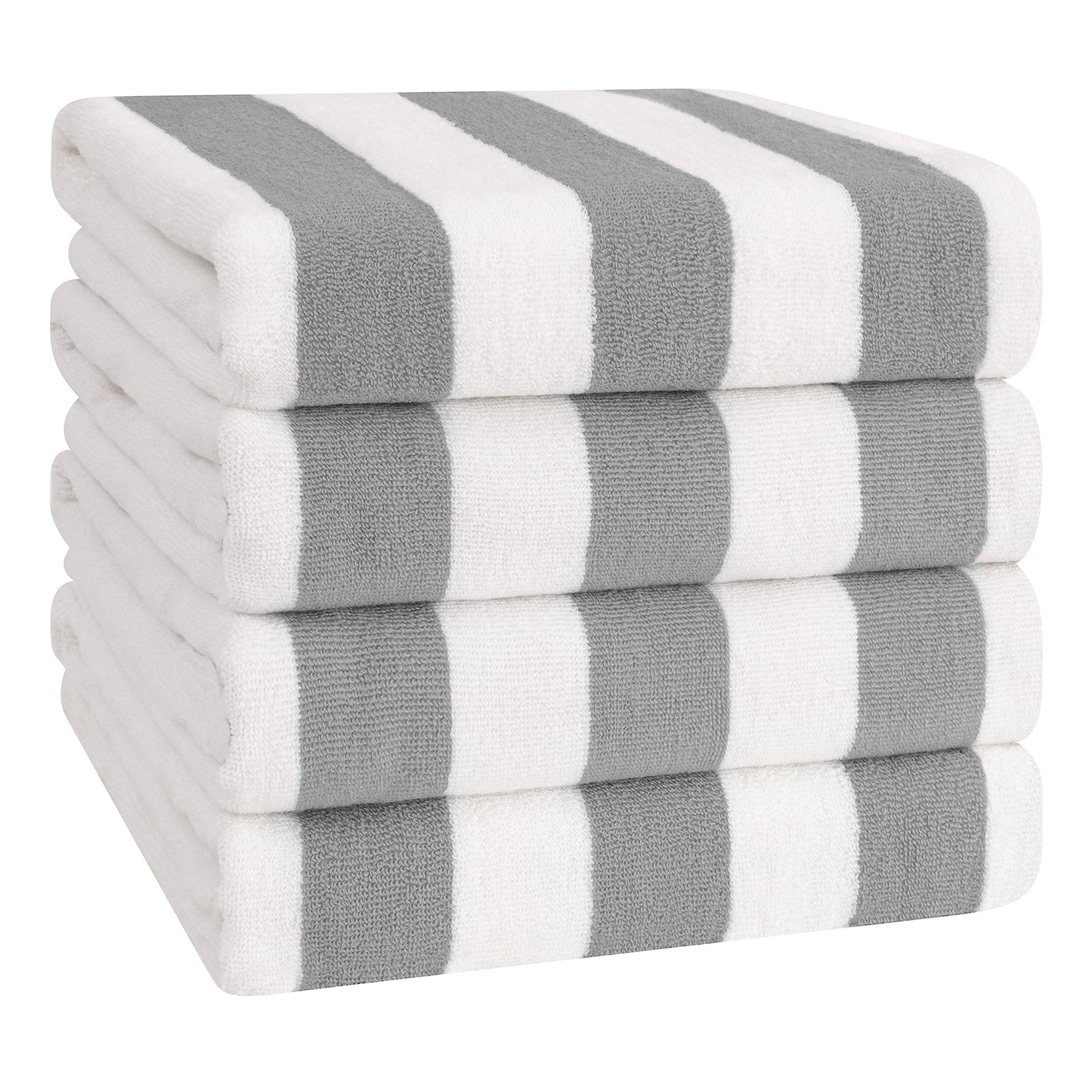Cabana Striped Cotton Beach Towels 4 Pack - Quahog Bay Bedding