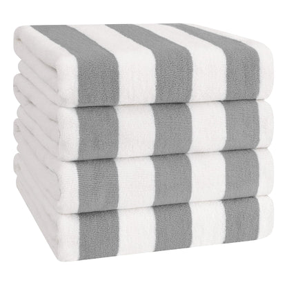 Cabana Striped Cotton Beach Towels 4 Pack - Quahog Bay Bedding