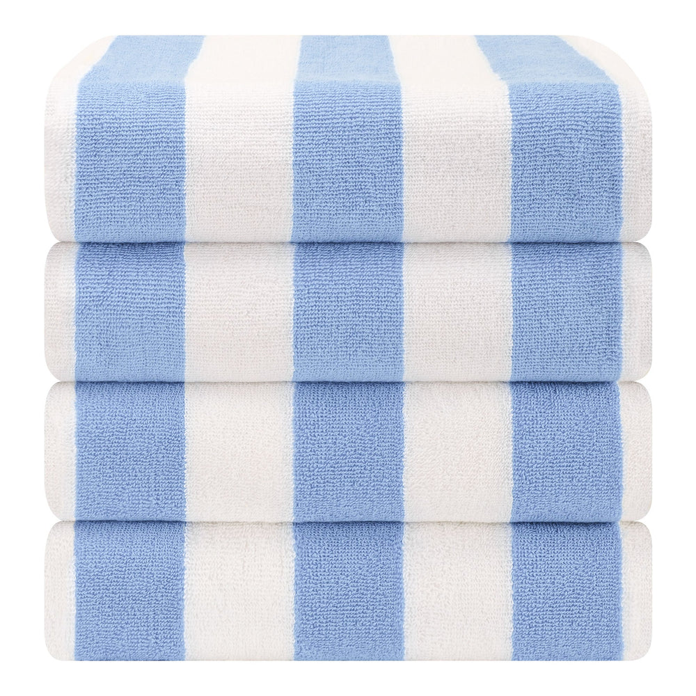 Cabana Striped Cotton Beach Towels 4 Pack - Quahog Bay Bedding