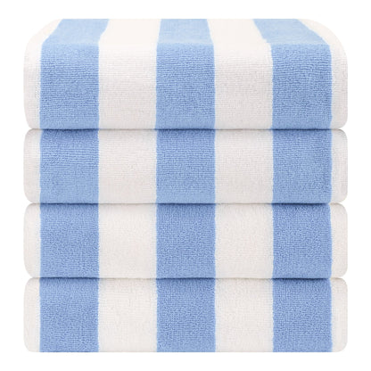Cabana Striped Cotton Beach Towels 4 Pack - Quahog Bay Bedding