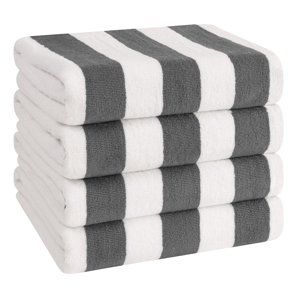 Cabana Striped Cotton Beach Towels 4 Pack - Quahog Bay Bedding