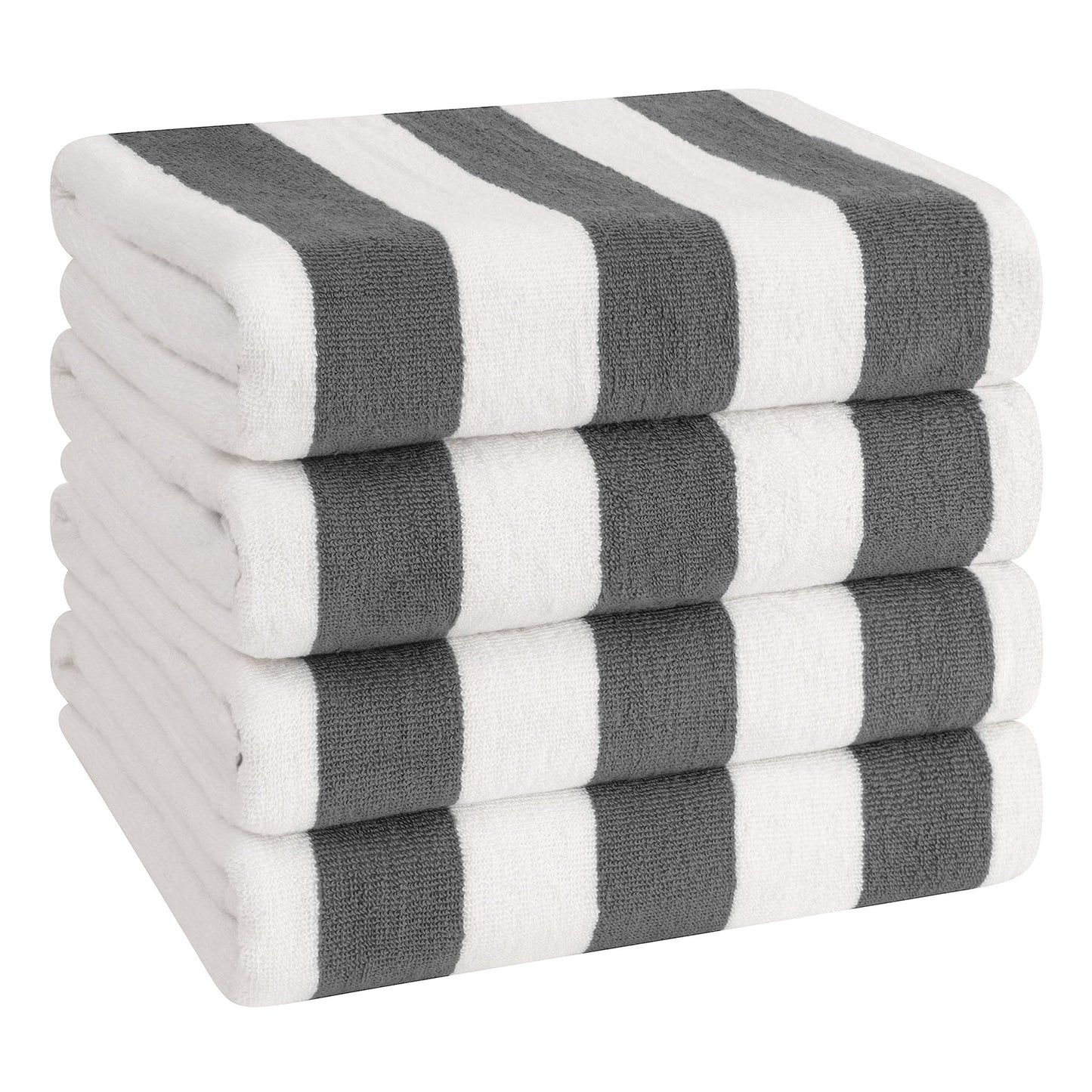 Cabana Striped Cotton Beach Towels 4 Pack - Quahog Bay Bedding
