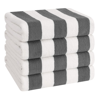 Cabana Striped Cotton Beach Towels 4 Pack - Quahog Bay Bedding