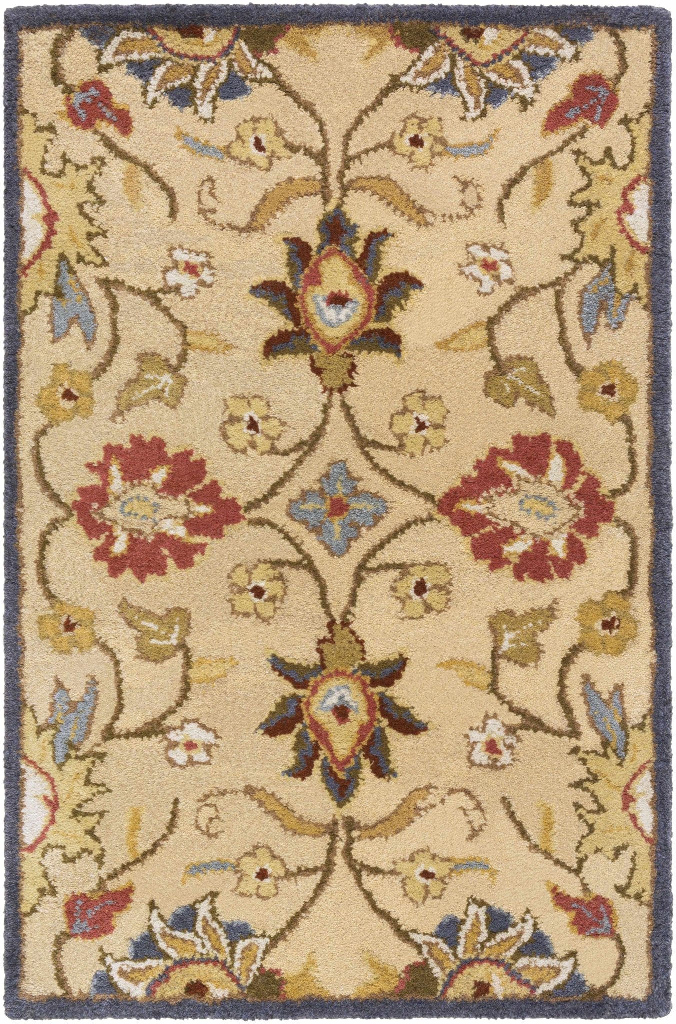 Caesar 1116 Hand Tufted Beige & Rust Wool Rug - Quahog Bay Bedding