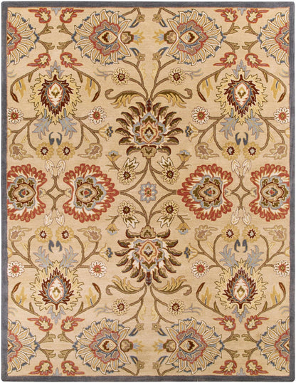 Caesar 1116 Hand Tufted Beige & Rust Wool Rug - Quahog Bay Bedding