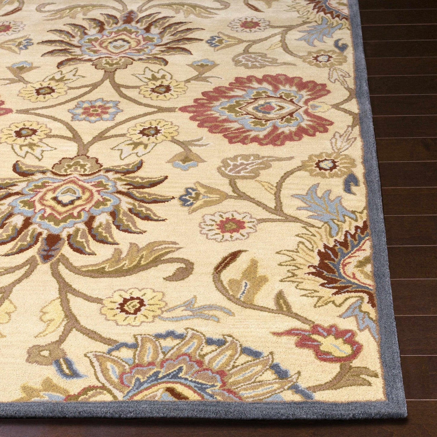 Caesar 1116 Hand Tufted Beige & Rust Wool Rug - Quahog Bay Bedding