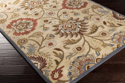 Caesar 1116 Hand Tufted Beige & Rust Wool Rug - Quahog Bay Bedding
