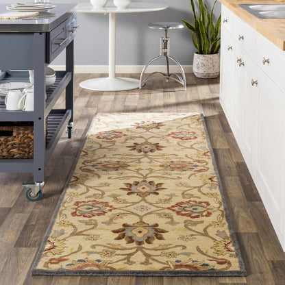 Caesar 1116 Hand Tufted Beige & Rust Wool Rug - Quahog Bay Bedding