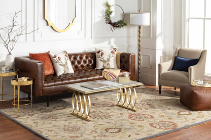 Caesar 1116 Hand Tufted Beige & Rust Wool Rug - Quahog Bay Bedding