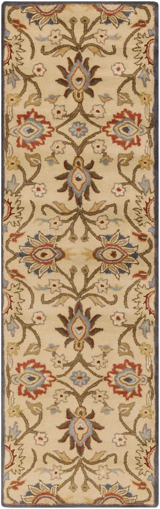 Caesar 1116 Hand Tufted Beige & Rust Wool Rug - Quahog Bay Bedding