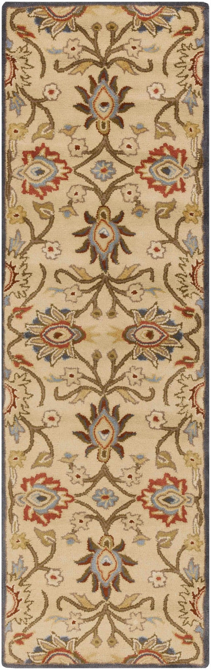 Caesar 1116 Hand Tufted Beige & Rust Wool Rug - Quahog Bay Bedding