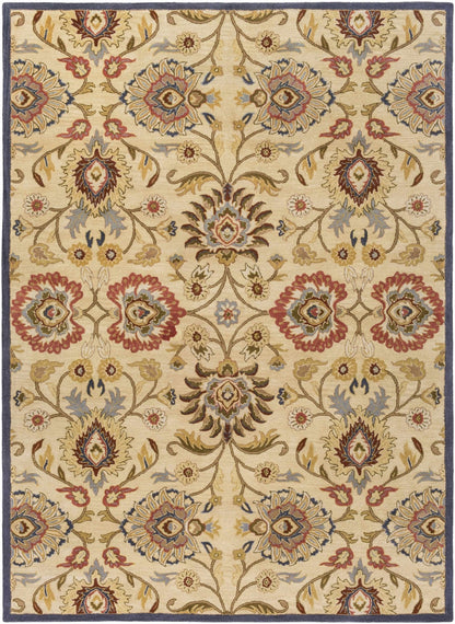 Caesar 1116 Hand Tufted Beige & Rust Wool Rug - Quahog Bay Bedding