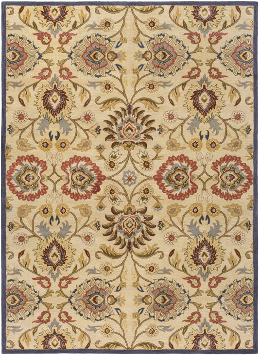 Caesar 1116 Hand Tufted Beige & Rust Wool Rug - Quahog Bay Bedding