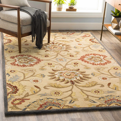 Caesar 1116 Hand Tufted Beige & Rust Wool Rug - Quahog Bay Bedding