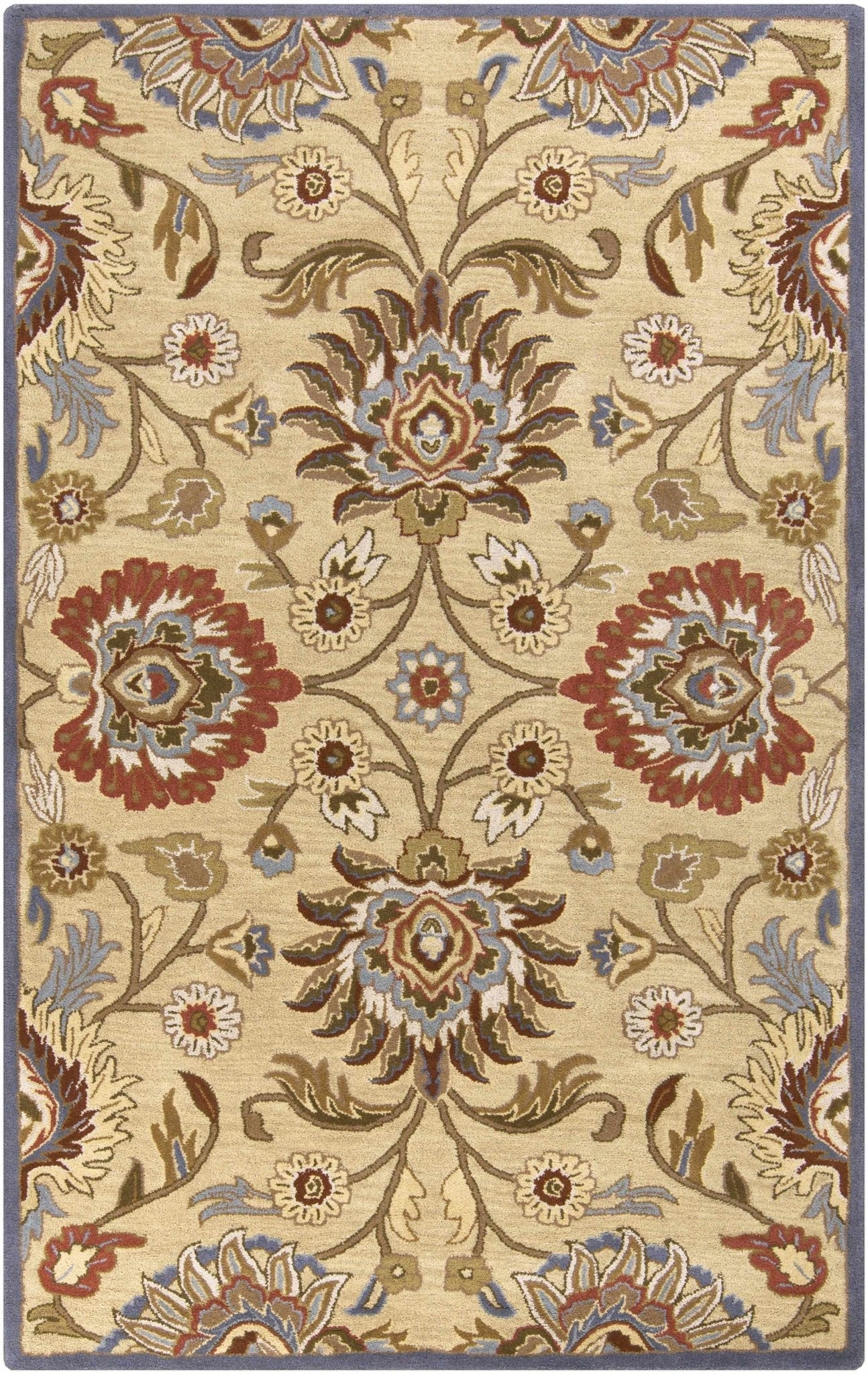 Caesar 1116 Hand Tufted Beige & Rust Wool Rug - Quahog Bay Bedding