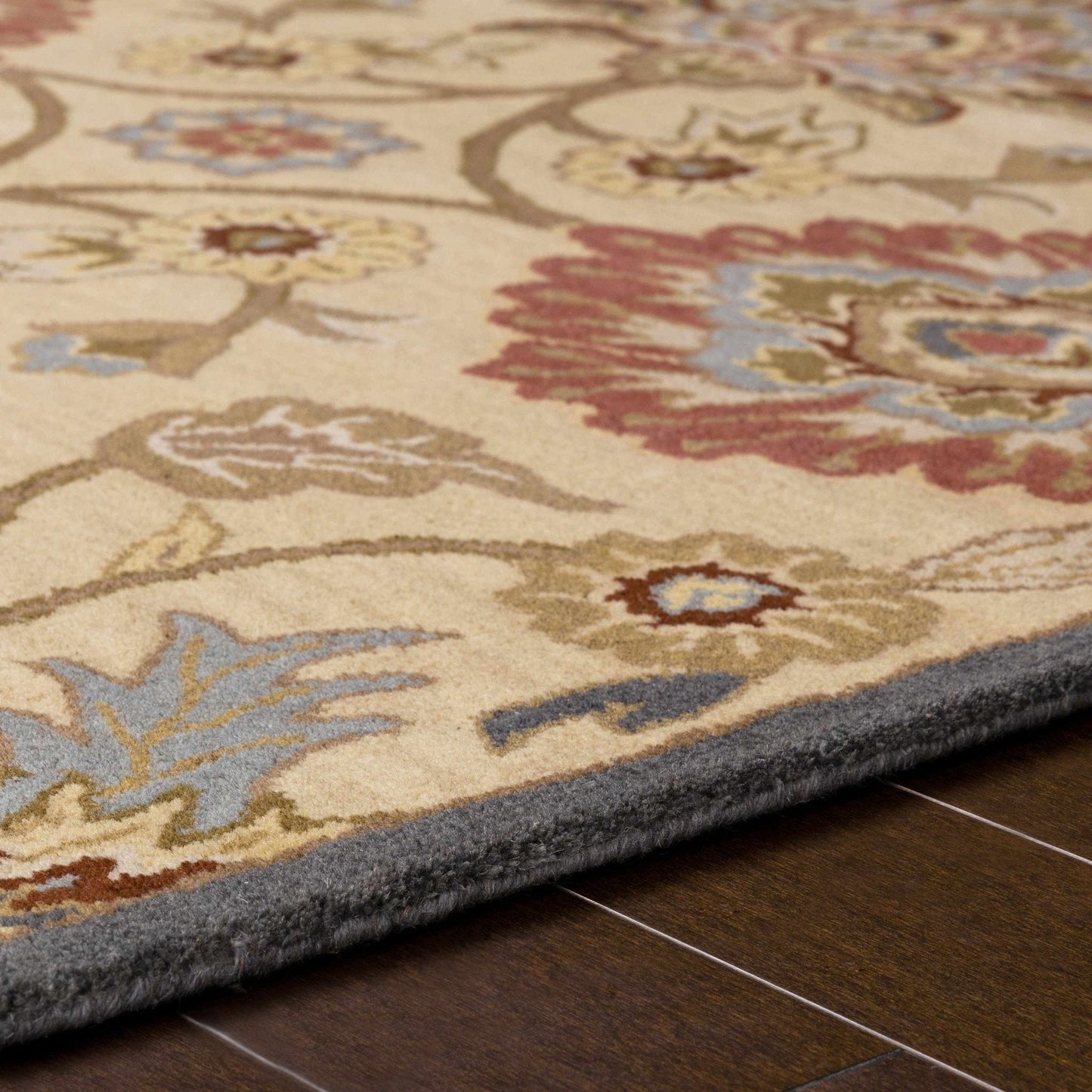 Caesar 1116 Hand Tufted Beige & Rust Wool Rug - Quahog Bay Bedding