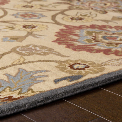 Caesar 1116 Hand Tufted Beige & Rust Wool Rug - Quahog Bay Bedding