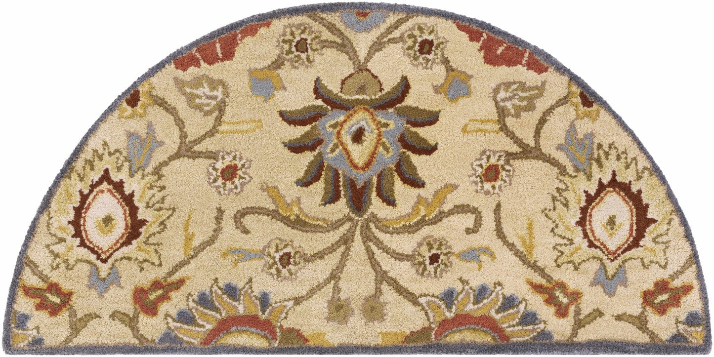 Caesar 1116 Hand Tufted Beige & Rust Wool Rug - Quahog Bay Bedding