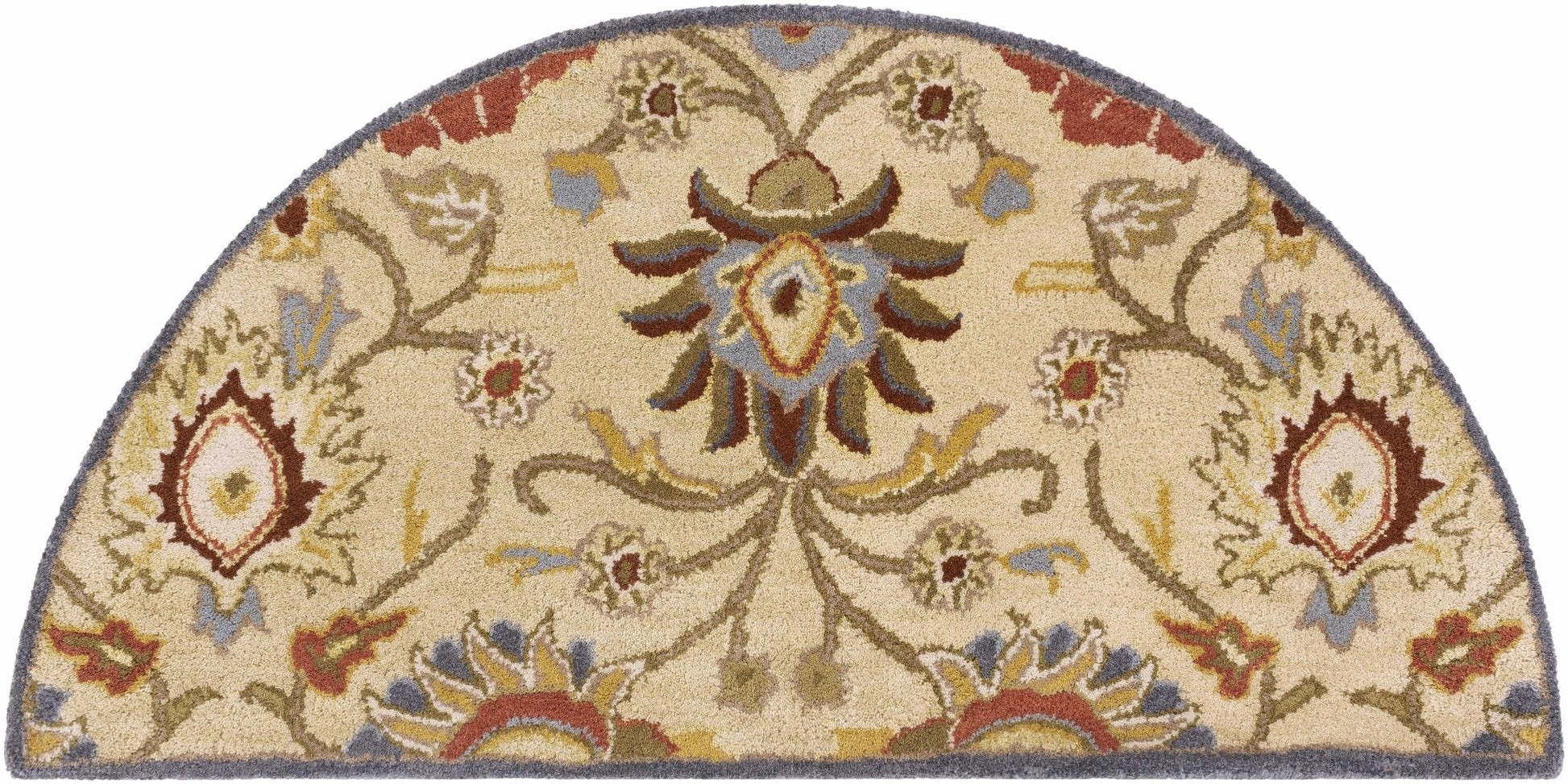 Caesar 1116 Hand Tufted Beige & Rust Wool Rug - Quahog Bay Bedding
