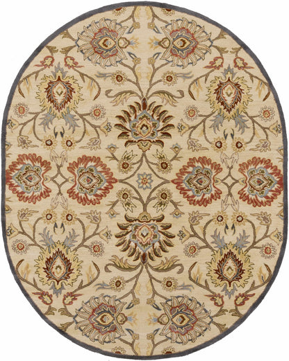 Caesar 1116 Hand Tufted Beige & Rust Wool Rug - Quahog Bay Bedding